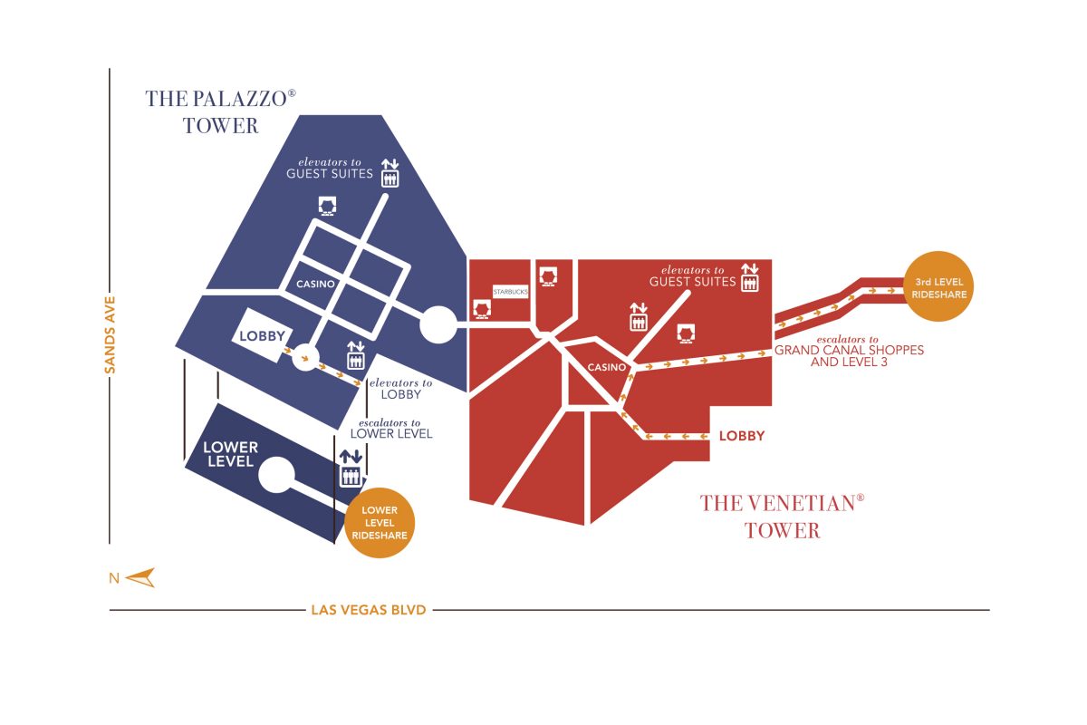 The Venetian Resort Rideshare Map